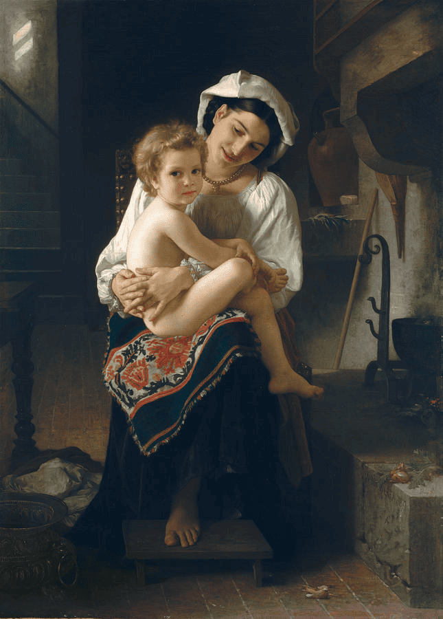 Young Mother Gazing At Her Child — William-Adolphe Bouguereau
