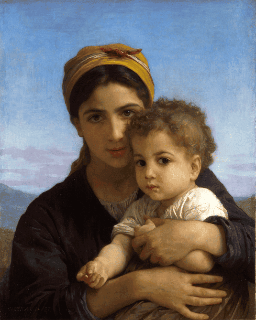 A Girl with a Child — William-Adolphe Bouguereau
