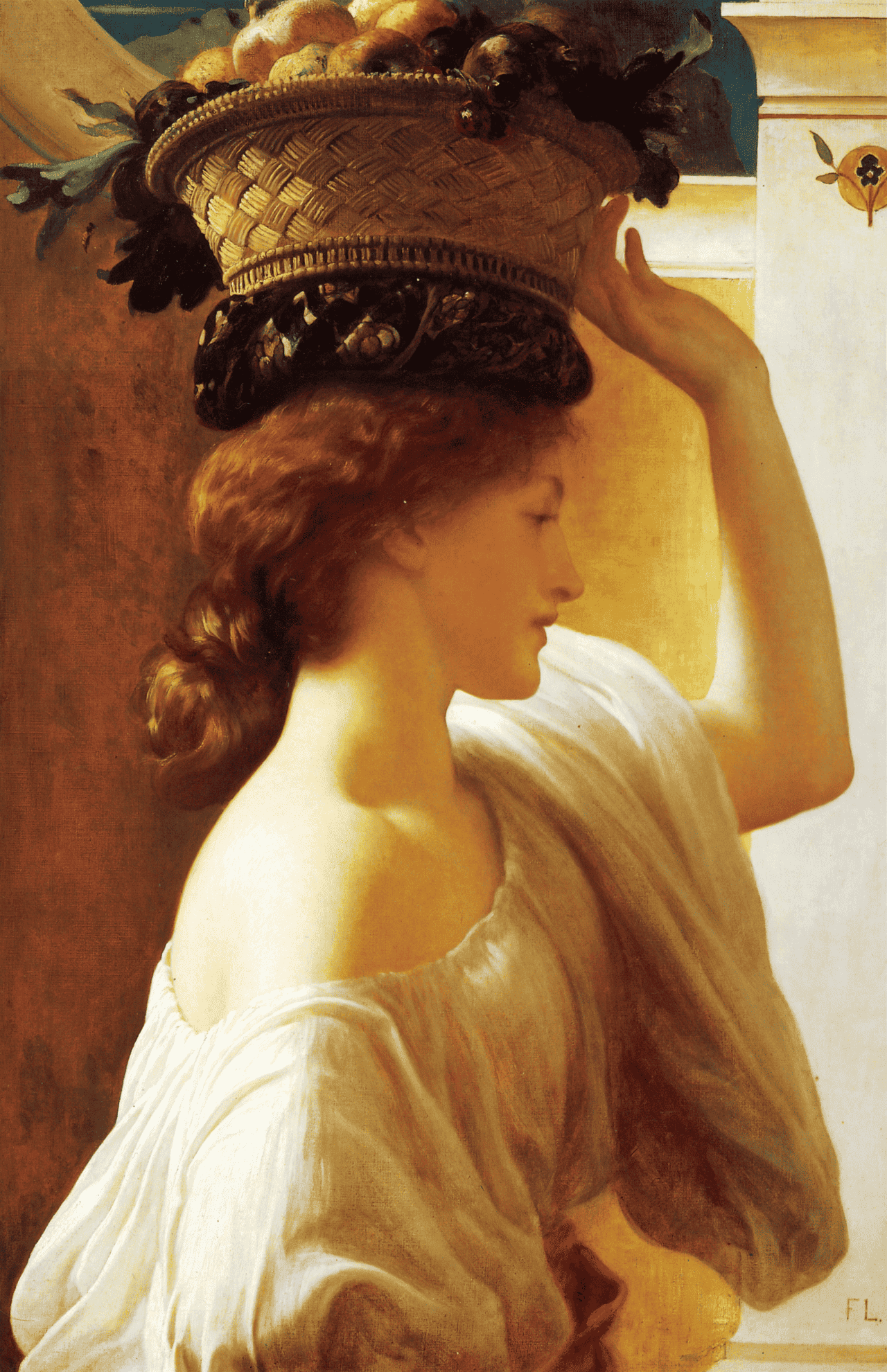 A Girl with a Basket of Fruit — Frederic Leighton