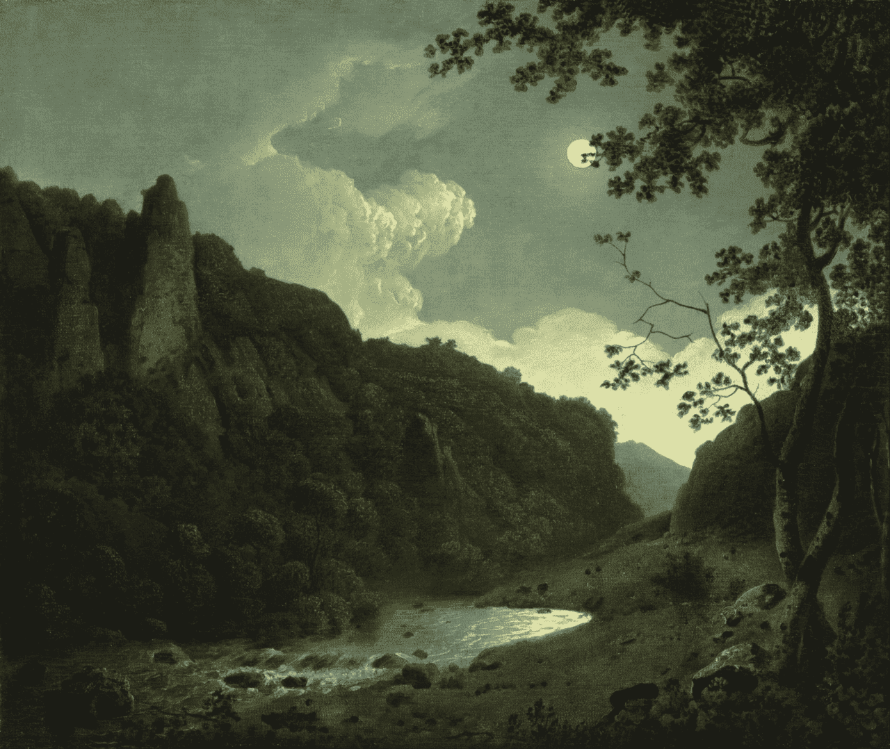 Dovedale by Moonlight — Joseph Wright